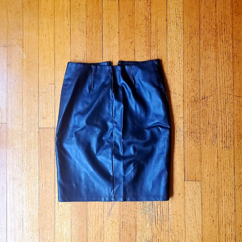Leather mini skirt